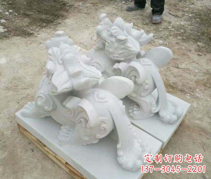 新乡招财进宝立式貔貅门口石雕