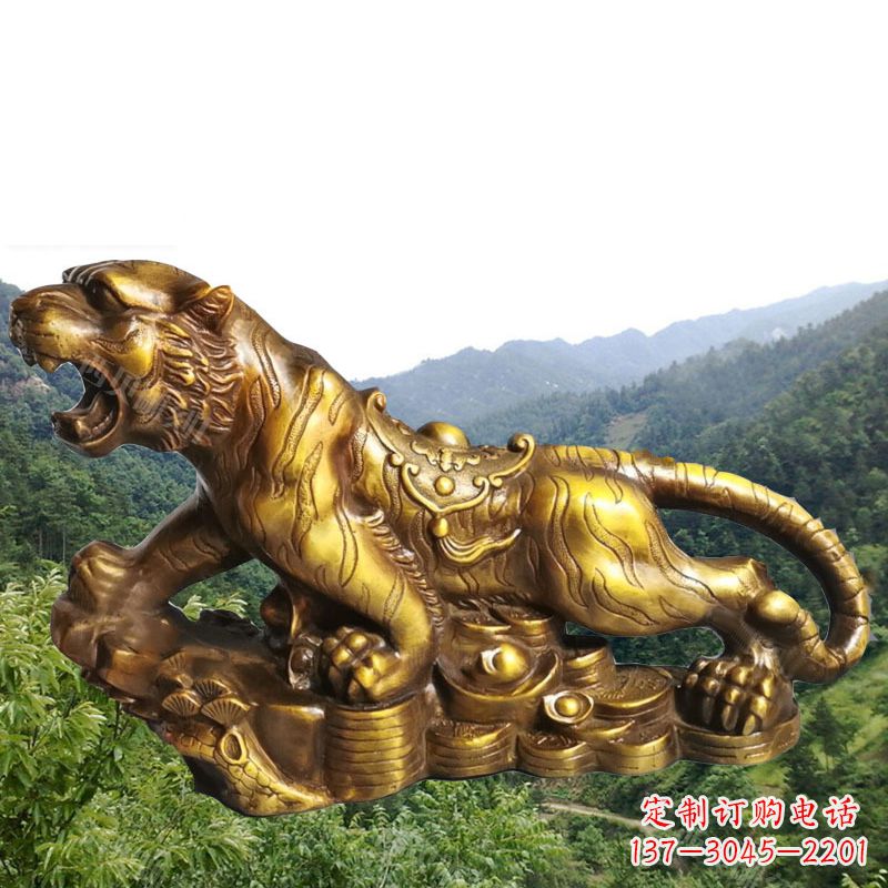 新乡招财老虎漆金12生肖动物雕塑