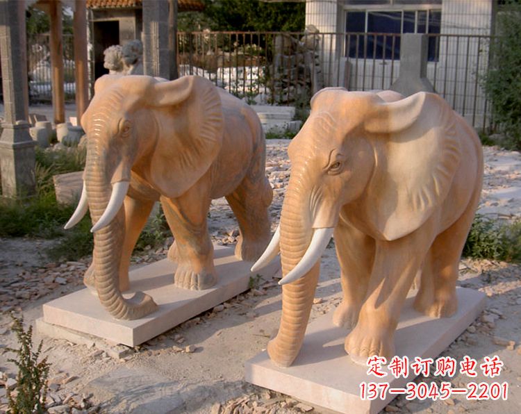 新乡招财石雕大象