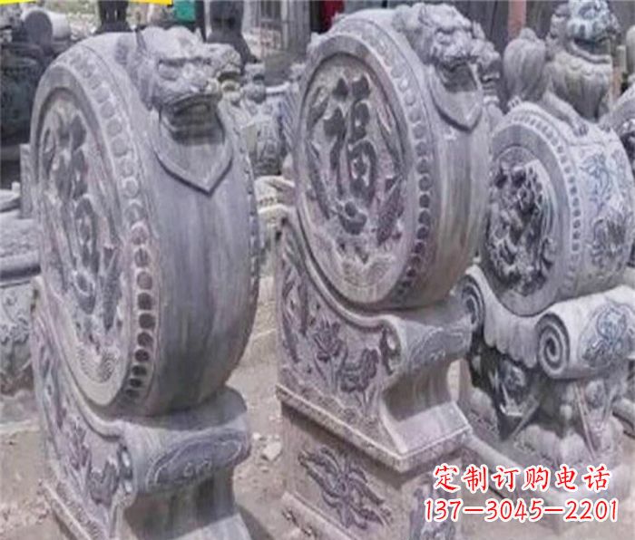 新乡招财石门墩仿古抱鼓石
