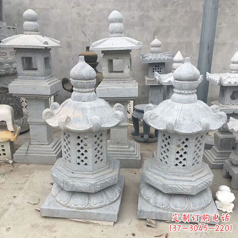 新乡中式低墩石雕灯笼