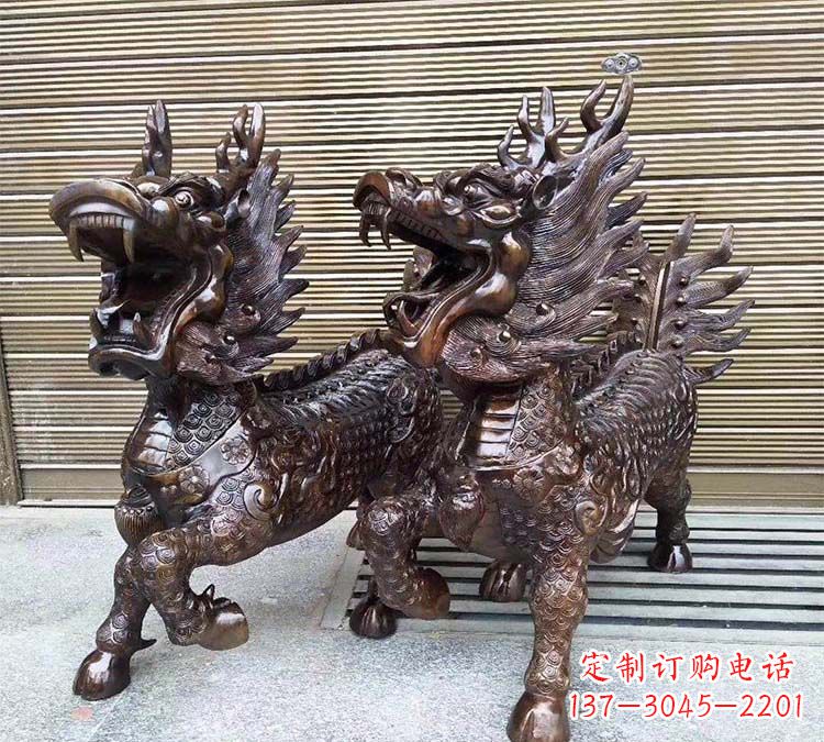 新乡铸铜立式麒麟