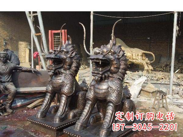 新乡铸铜麒麟雕塑2221
