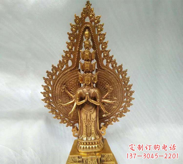 新乡铸铜千手观音寺庙佛像