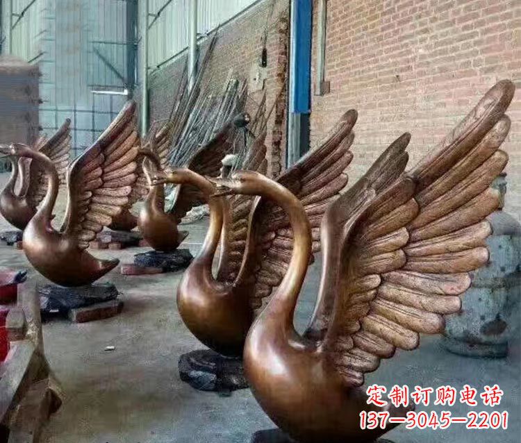 新乡铸铜天鹅喷水动物喷泉雕塑
