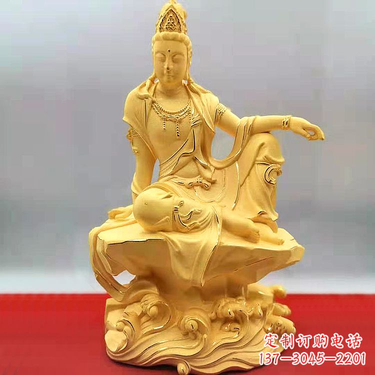 新乡自在观音纯铜镀金雕塑