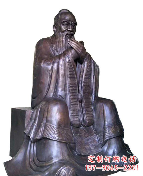 新乡作揖孔子青铜像
